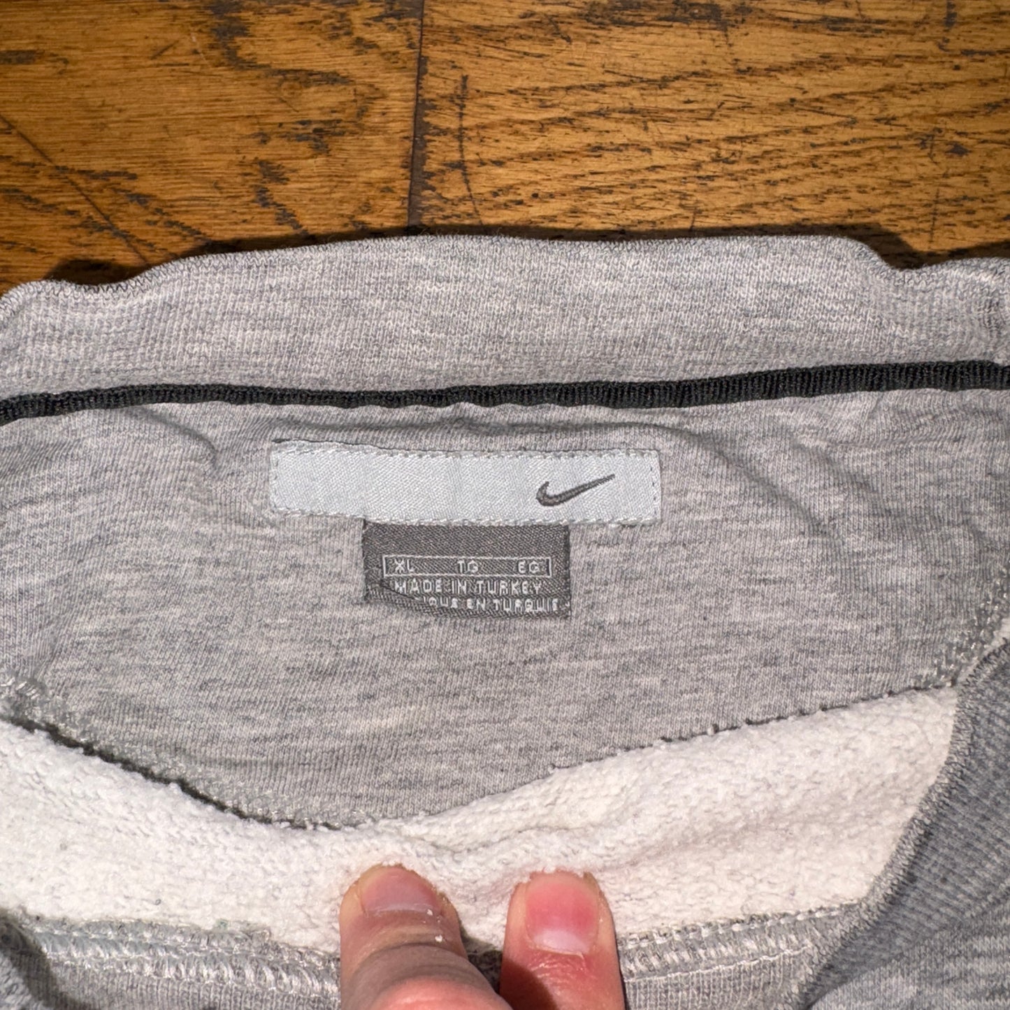 Vintage Nike Grey Swoosh Y2K Embroidered Sweatshirt - XL