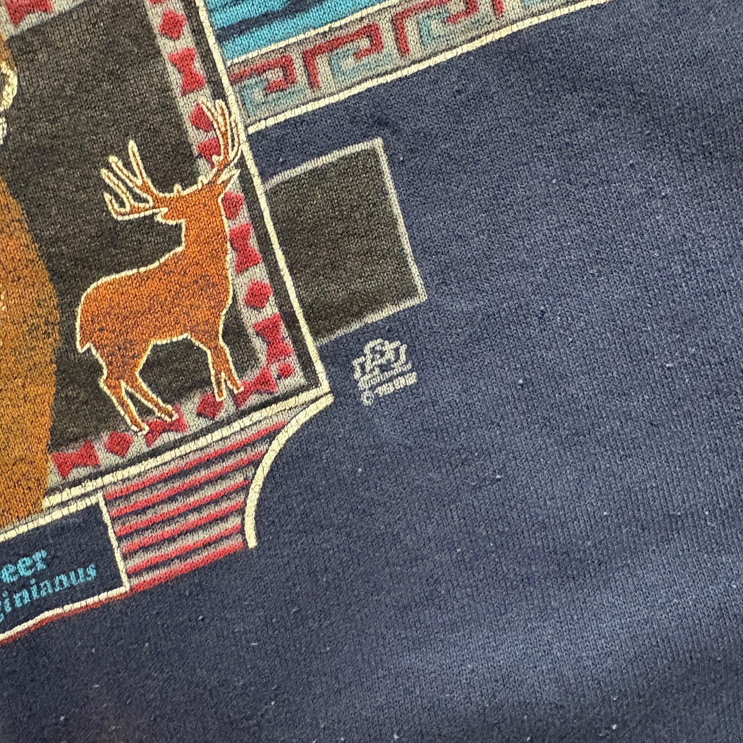 Vintage Lee 1992 Navy Deer Graphic Sweatshirt - L