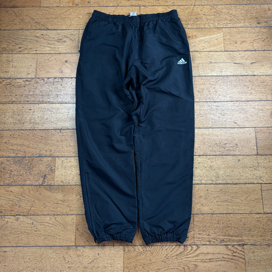 Vintage Adidas Black Baggy Tracksuit Sweatpants Track Pants Bottoms - L