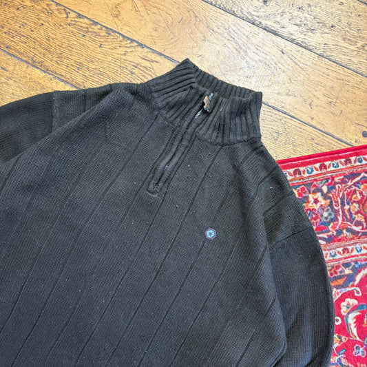 Vintage Southpole Zip Brown Hip Hop Chunky Knit Jumper - XL