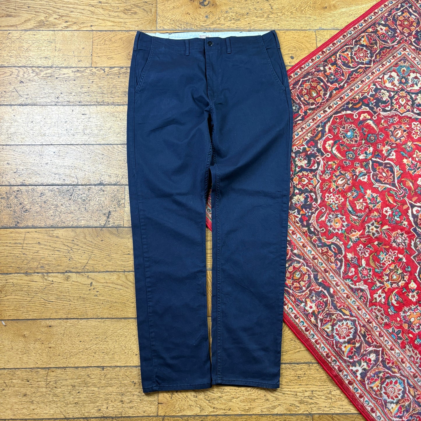 Vintage Levis Straight Navy Blue Chinos - 33
