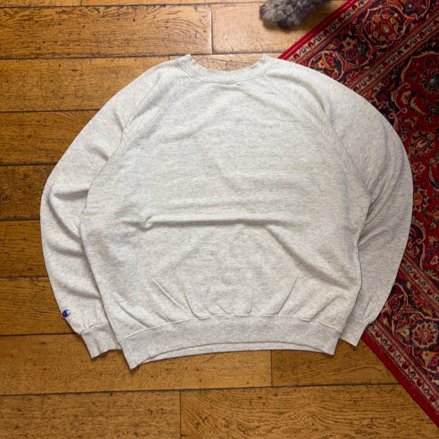 Vintage Champion Grey Embroidered Boxy Sweatshirt - XL