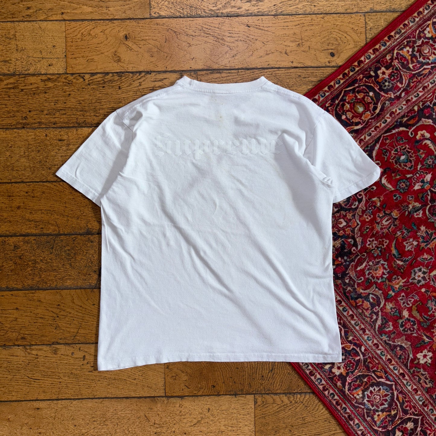 Vintage Supreme White Graphic T-Shirt - M