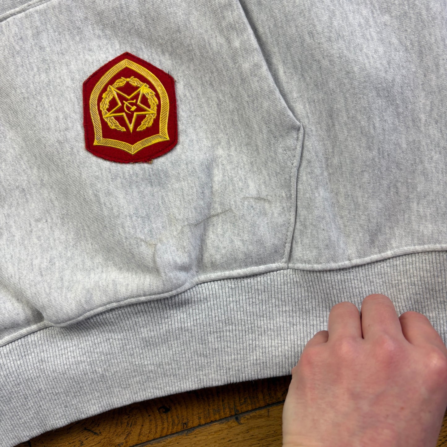 Vintage Stussy Grey Heavyweight Embroidered Hoodie Sweatshirt - XL