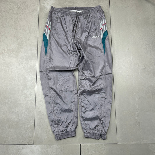 Vintage Adidas Grey Baggy Tracksuit Sweatpants Track Pants Bottoms - L