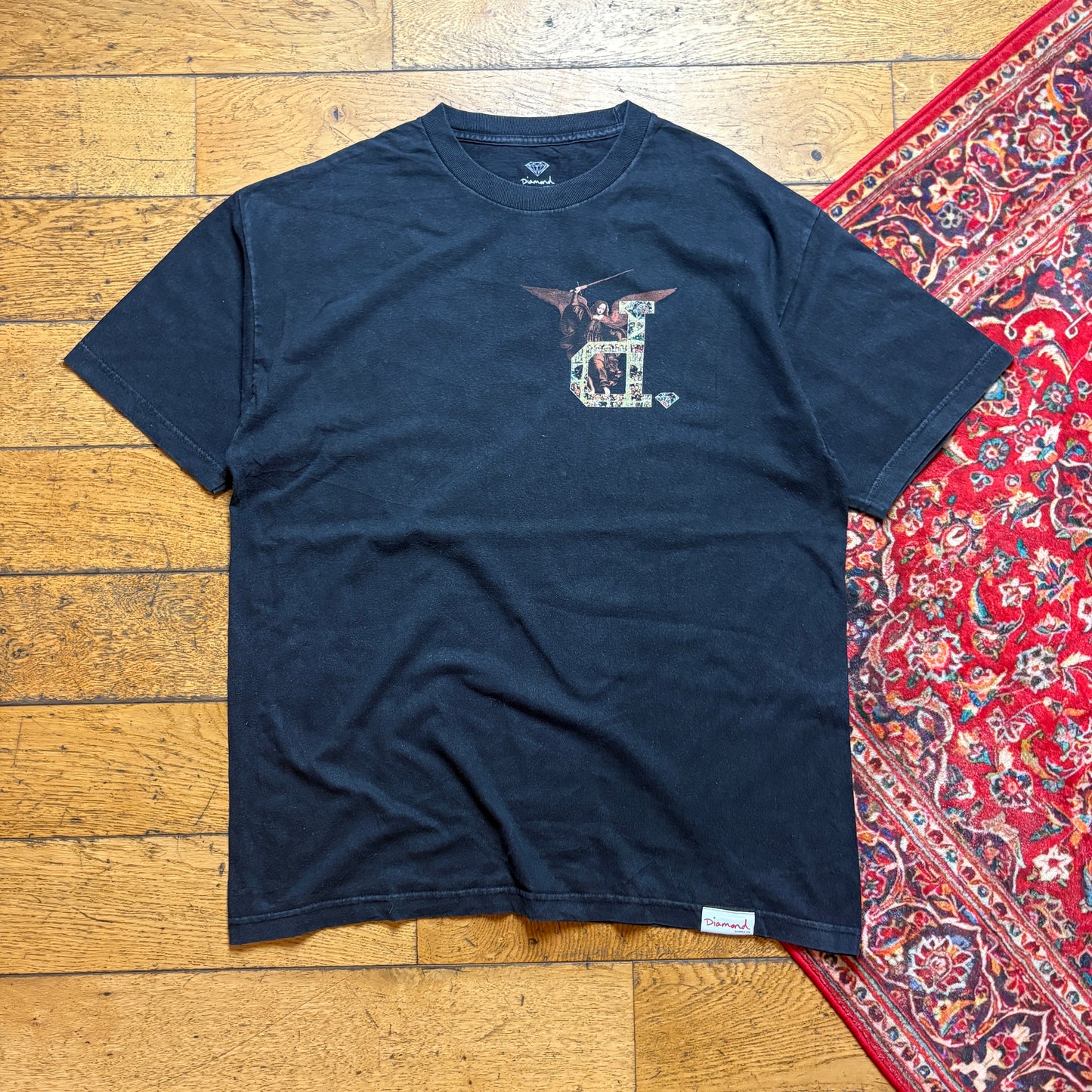 Vintage Diamond Skateboards Black Graphic T-Shirt - XL