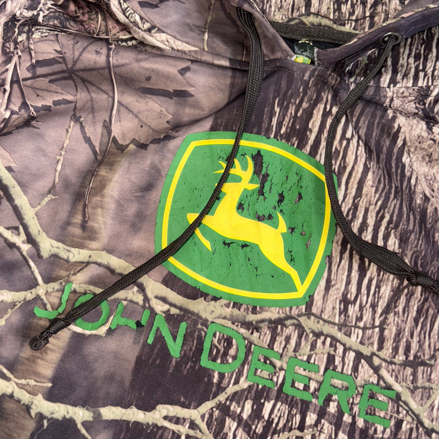 Vintage Realtree John Deere Camo Green Hoodie Sweatshirt - L