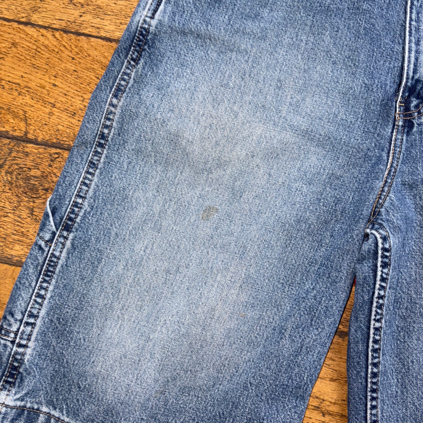 Vintage Blue Embroidered Y2K Hip Hop Baggy Shorts Jorts - 34