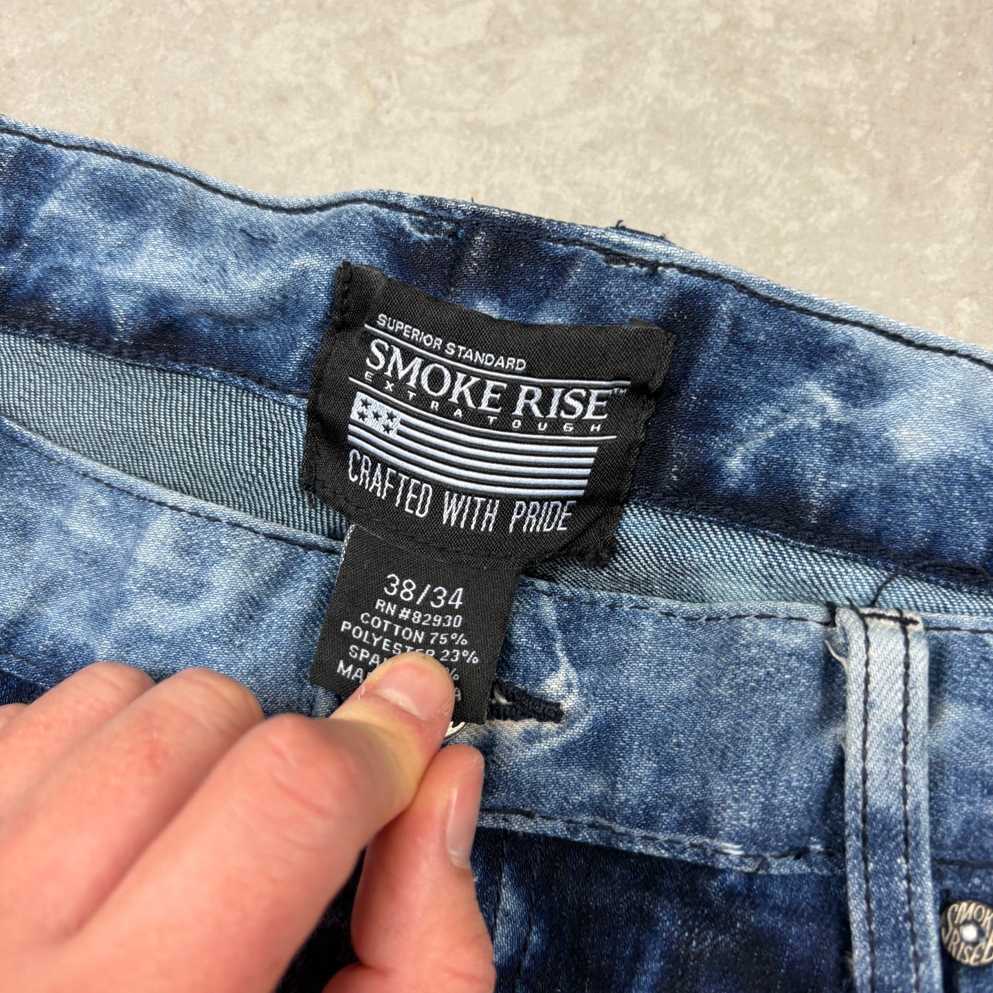 Vintage Hip Hop Moto Slim Blue Jeans - 36