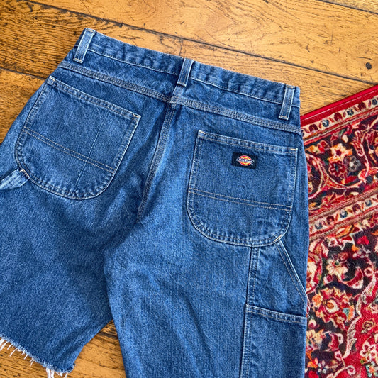 Vintage Dickies Workwear Carpenter Blue Baggy Shorts - 30