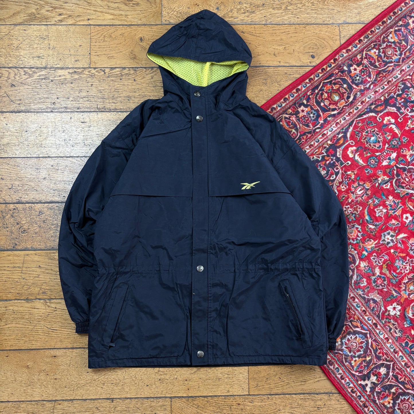 Vintage Reebok Black Parka Jacket - L