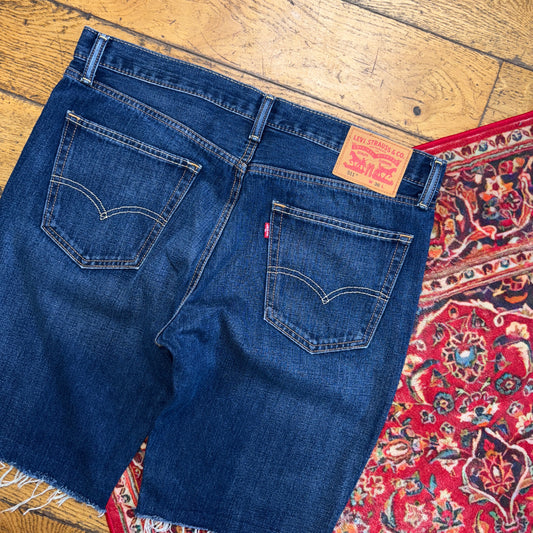 Vintage Levis 511 Slim Blue Denim Shorts - 36