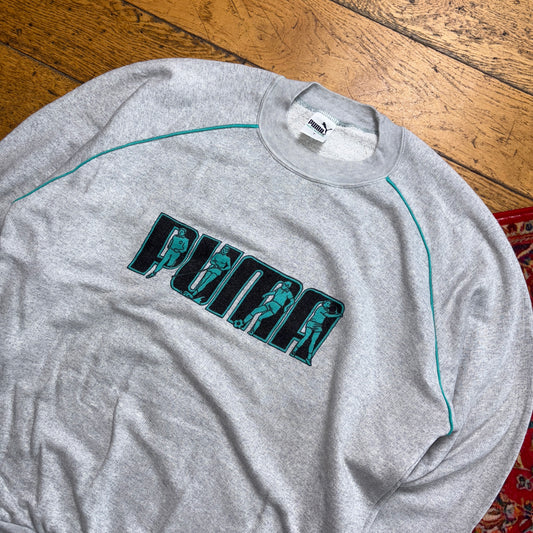 Vintage 90s Puma Grey Sweatshirt - XL