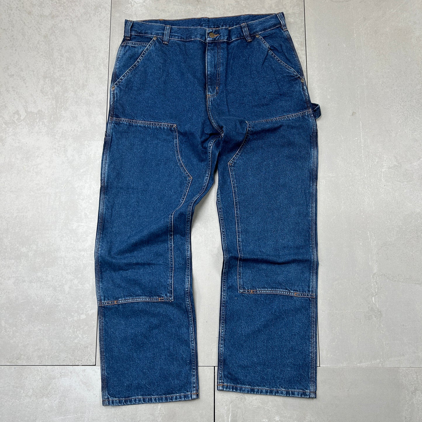 New Carhartt Double Knee Carpenter Baggy Blue Jeans - 38