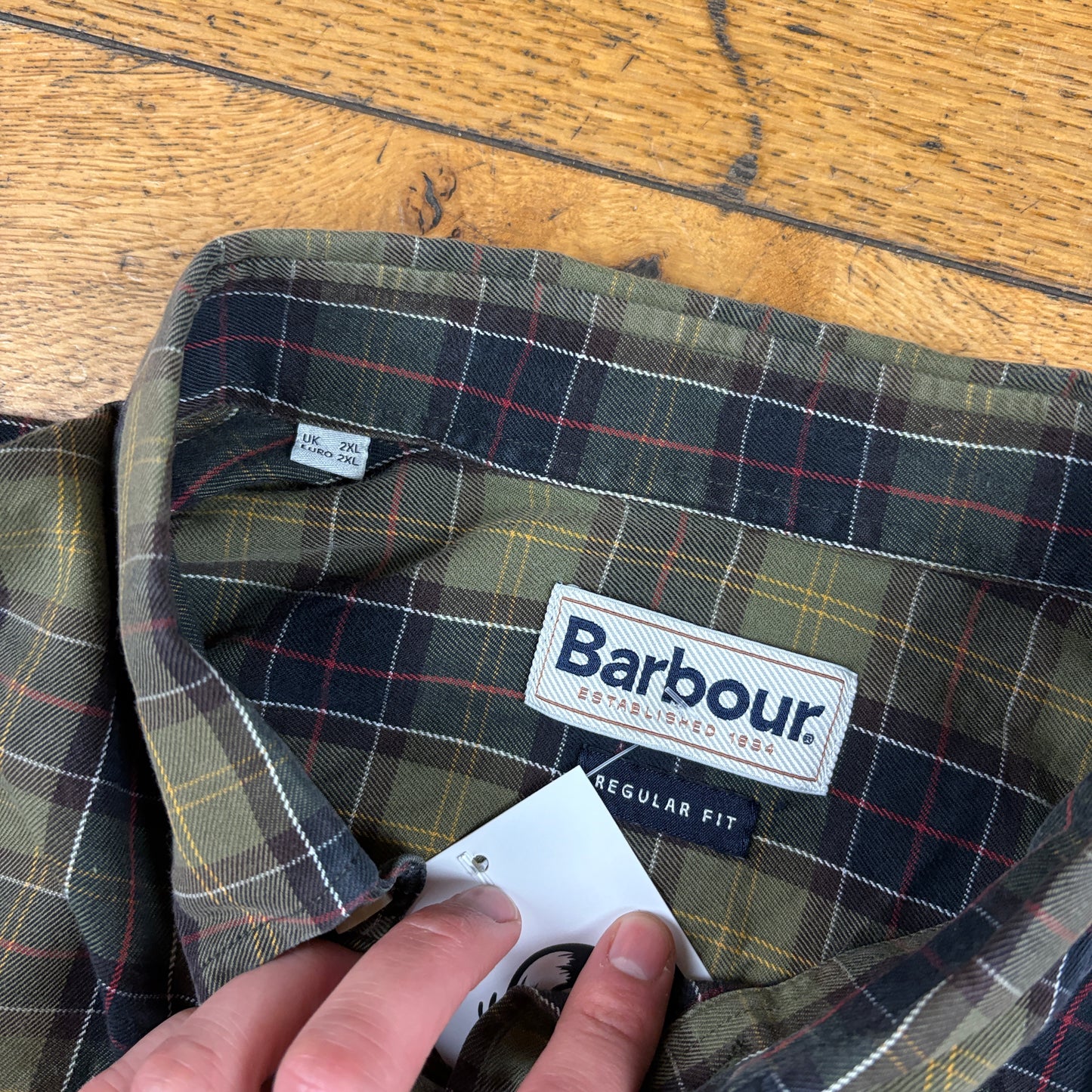 Vintage Barbour Green Check Embroidered Shirt - XXL