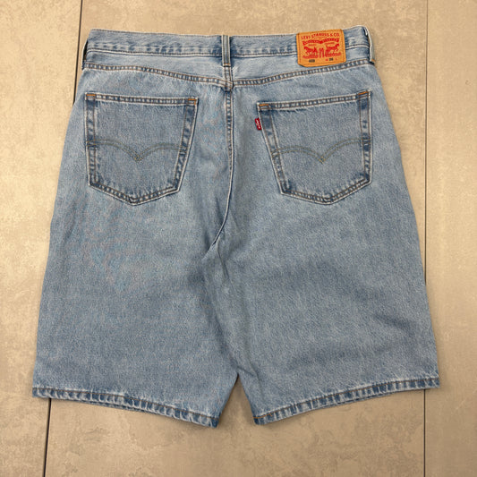Vintage Levis 469 Blue Baggy Denim Shorts - 36