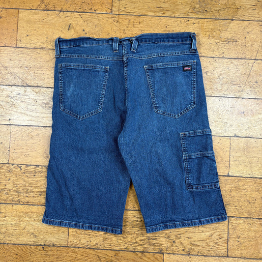 Vintage Dickies Workwear Carpenter Blue Baggy Shorts - 36
