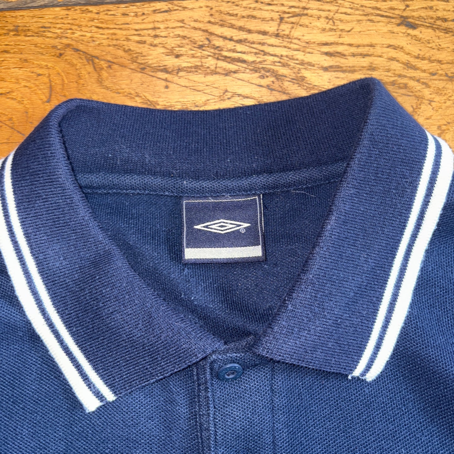 Vintage Umbro Embroidered Navy Polo Shirt - M