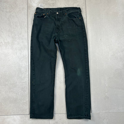 Vintage Levis 751 Straight Black Denim Jeans - 36