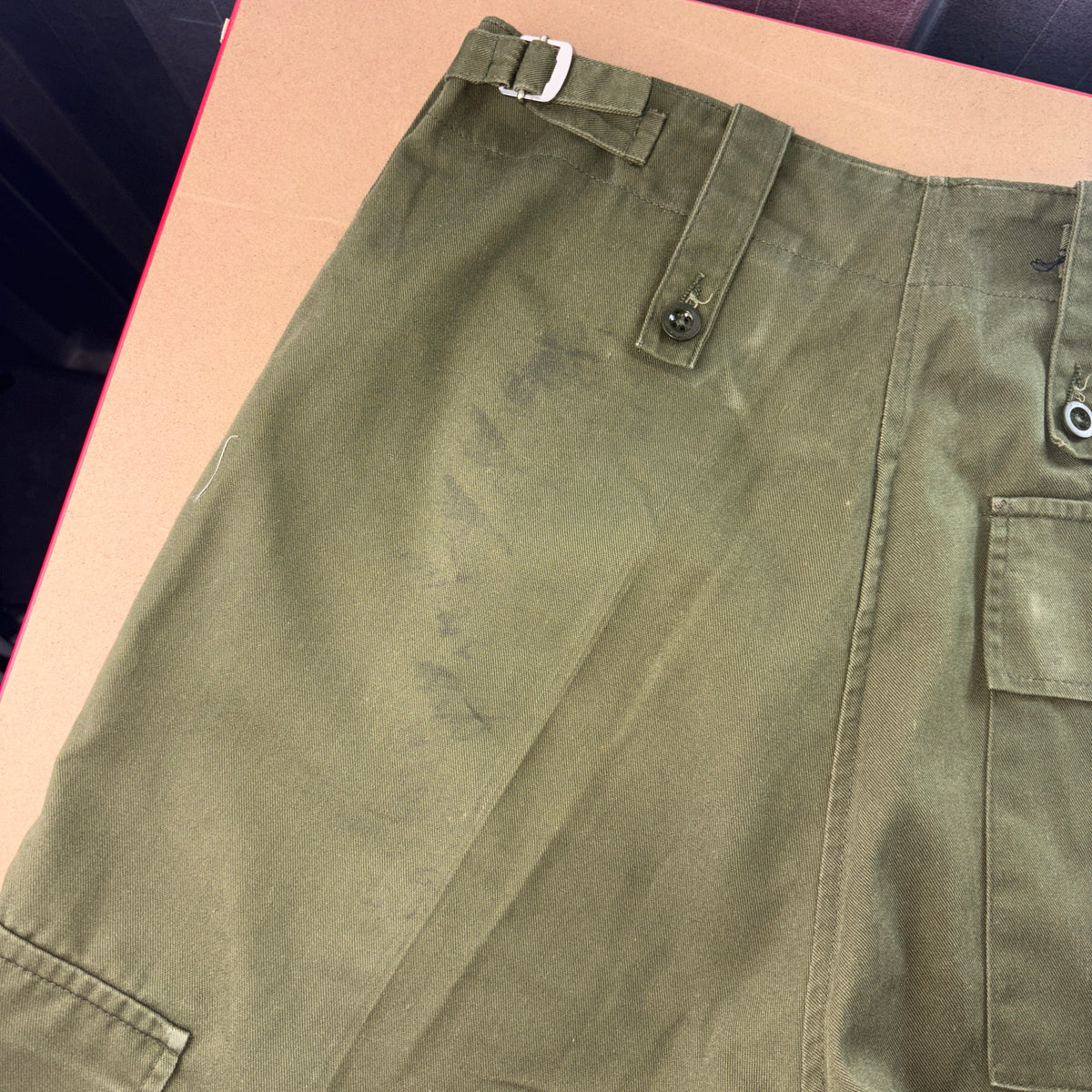 Green Army Military Cargo Fatigue Pants Trousers - 28S