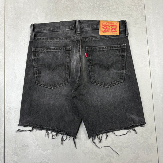 Vintage Levis 513 Black Denim Shorts - 31