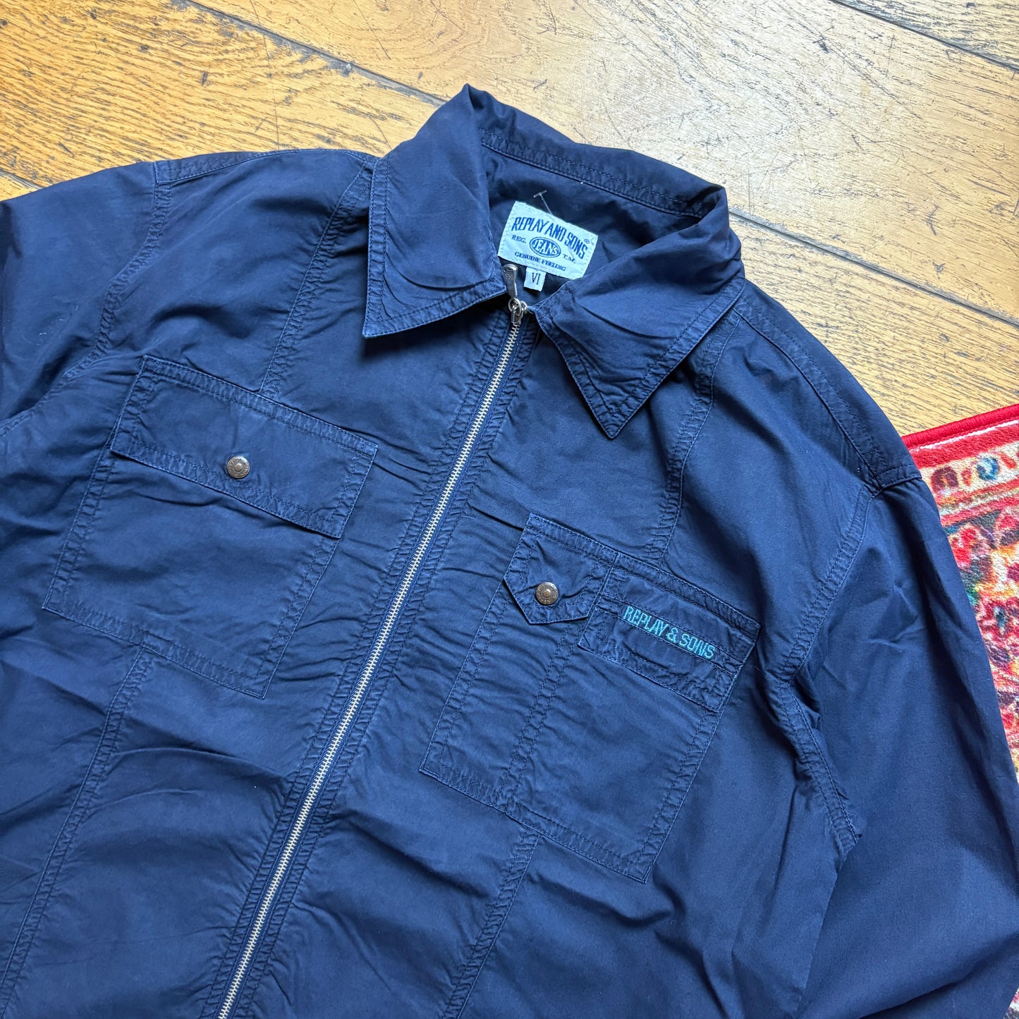 Vintage Replay Navy Lightweight Workwear Shirt Shacket Jacket - XS