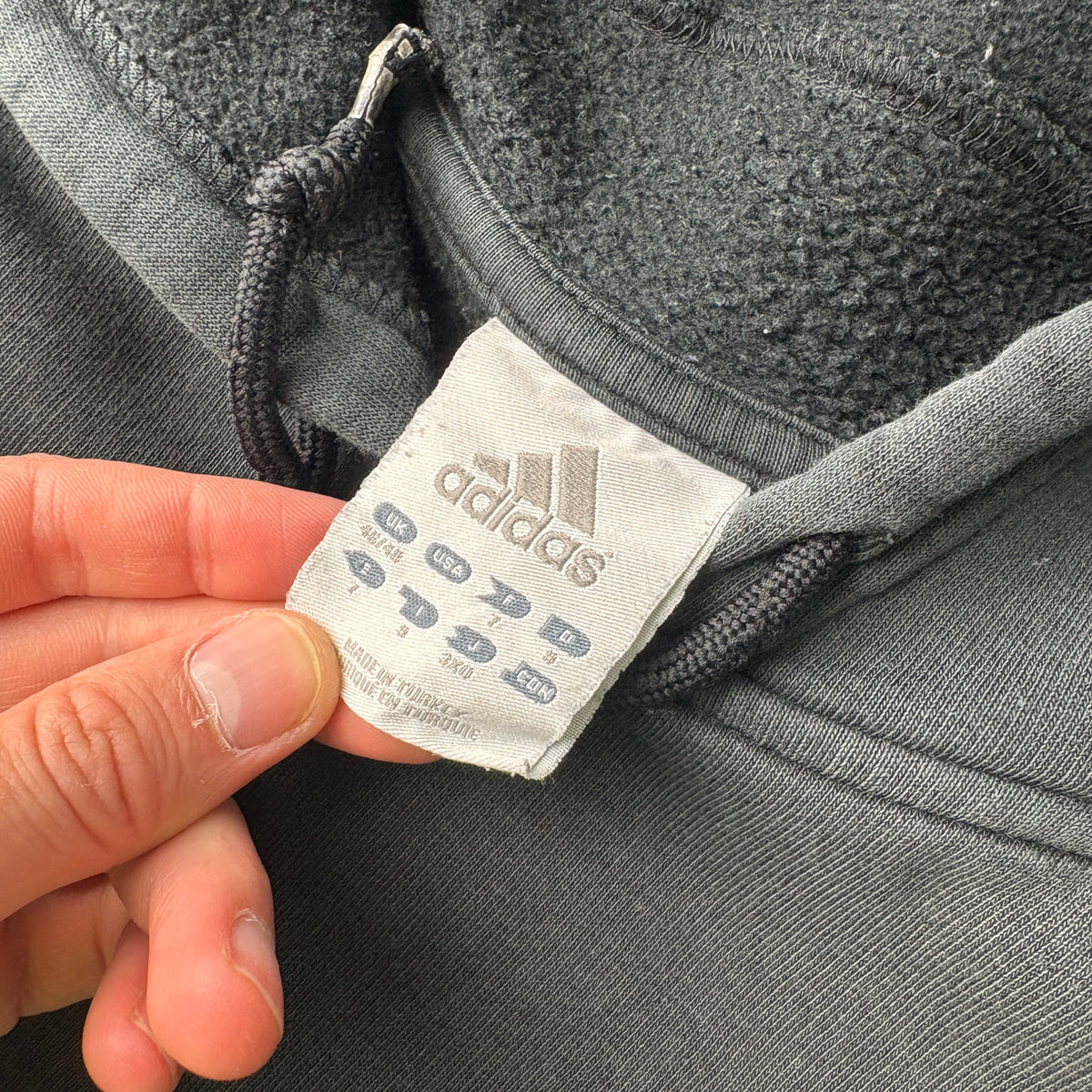 Adidas Black Embroidered Tri Stripe Hoodie Sweatshirt - XL