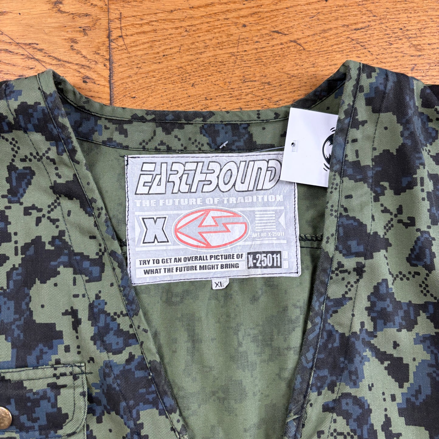 Vintage Camo Green Tactical Gilet Workwear Vest - XL