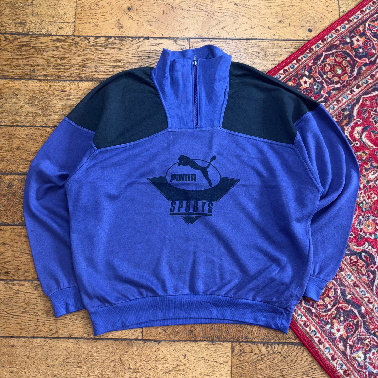 Vintage 90s Puma Purple Zip Sweatshirt - XL