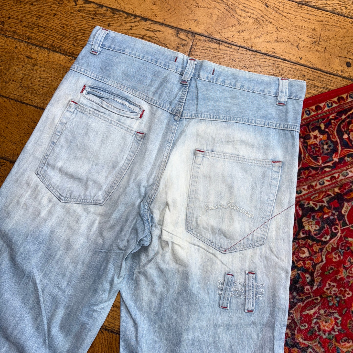 Vintage Blue Paco Jeans Embroidered Y2K Hip Hop Jeans Shorts Jorts - 36