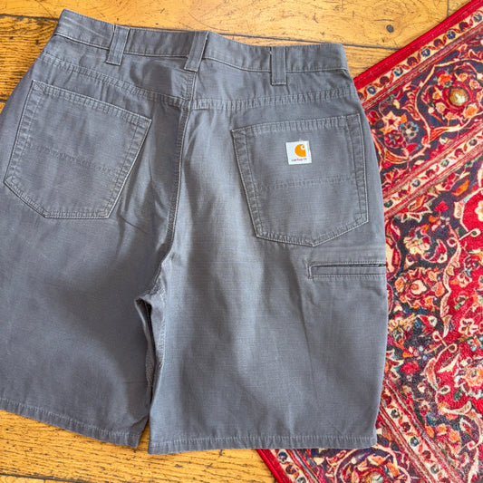 Vintage Carhartt Grey Workwear Baggy Carpenter Shorts - 34