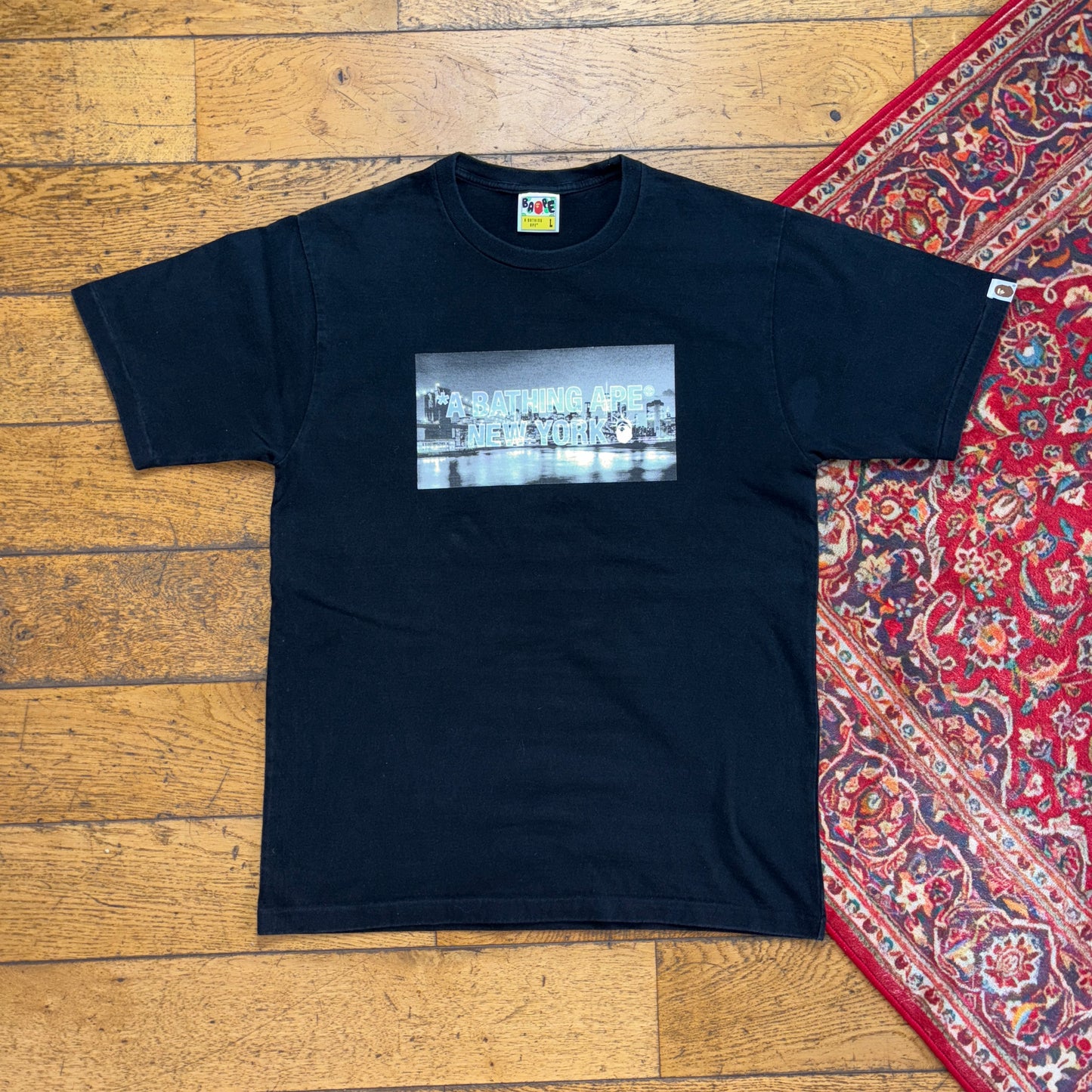 Vintage Bape Bathing Ape New York Black Graphic T-Shirt - S