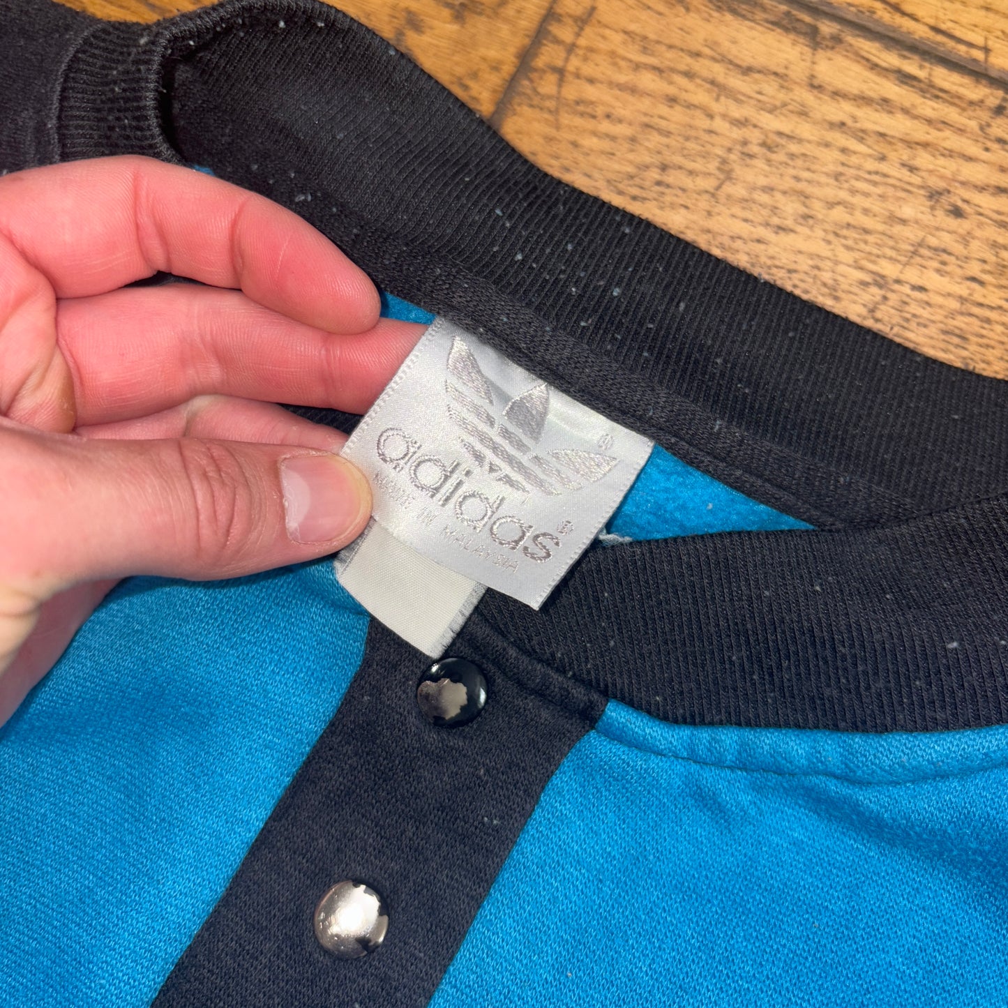 Vintage 90s Adidas Blue Embroidered Sweatshirt - XL