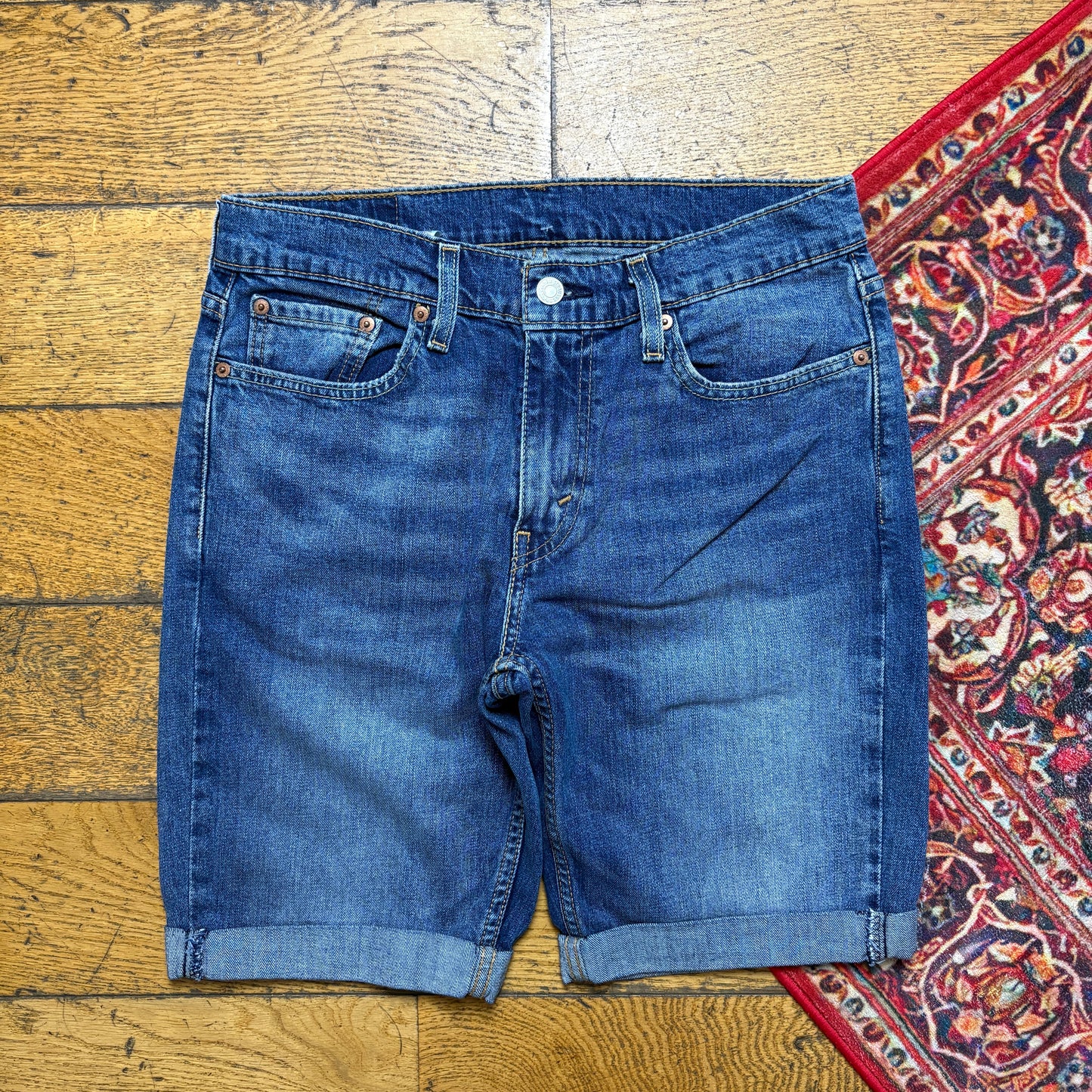 Vintage Levis 514 Slim Blue Denim Shorts - 32