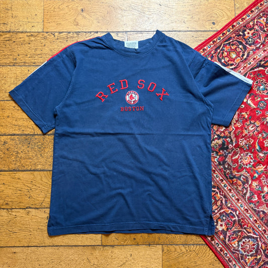 Vintage MLB Boston Red Sox Navy Embroidered Graphic T-Shirt - M