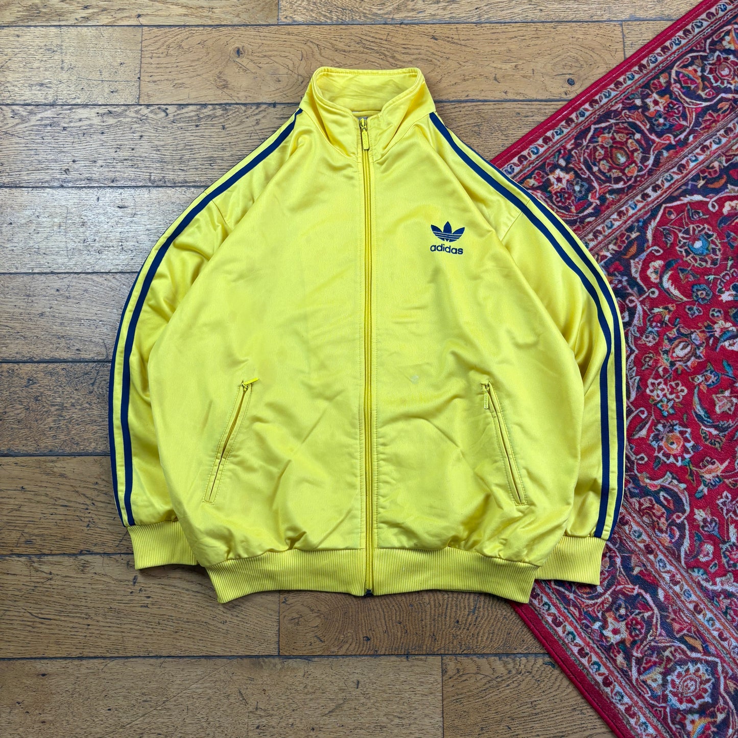 Vintage 90s Adidas Yellow Tracksuit Track Shell Windbreaker Jacket - L