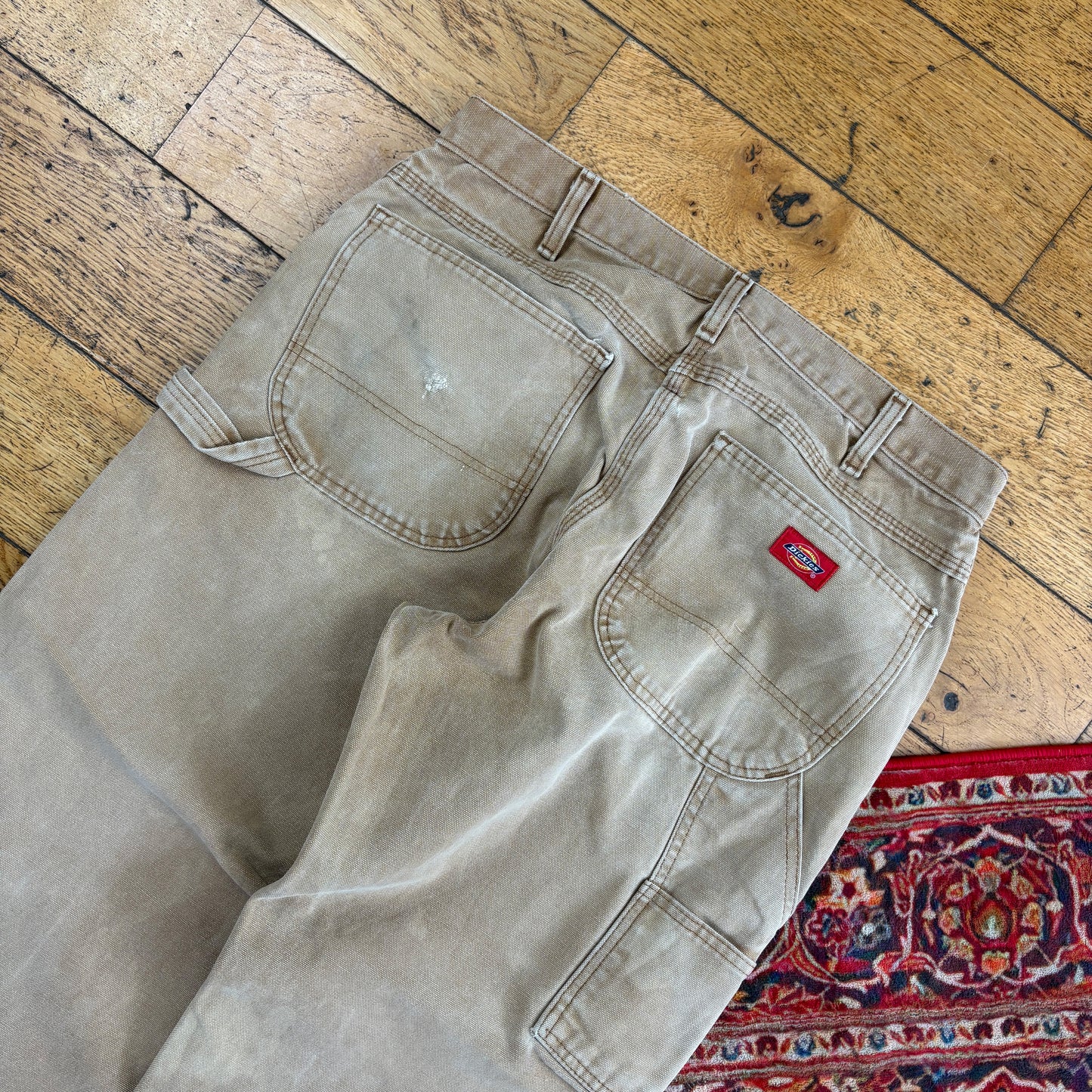 Vintage Dickies Brown Workwear Carpenter Baggy Trousers - 34