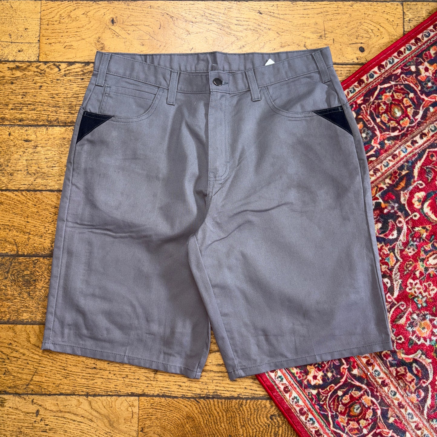 Vintage Dickies Workwear Carpenter Grey Baggy Shorts - 36