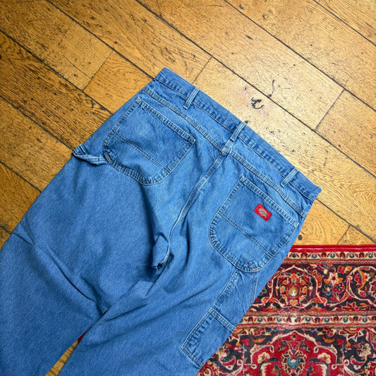 Vintage Dickies Workwear Carpenter Baggy Blue Jeans - 40L