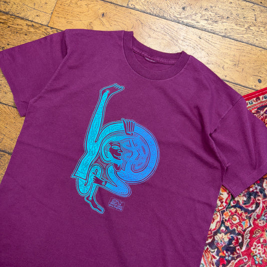 Vintage 90s Burgundy Single Stitch Graphic T-Shirt - M