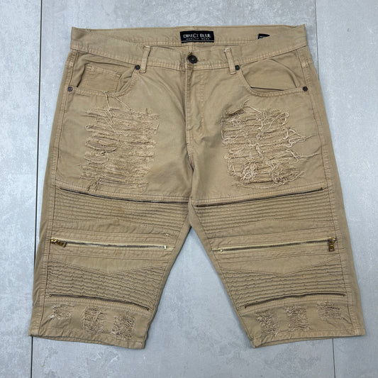 Vintage Moto Hip Hop Brown Shorts Jorts - 39