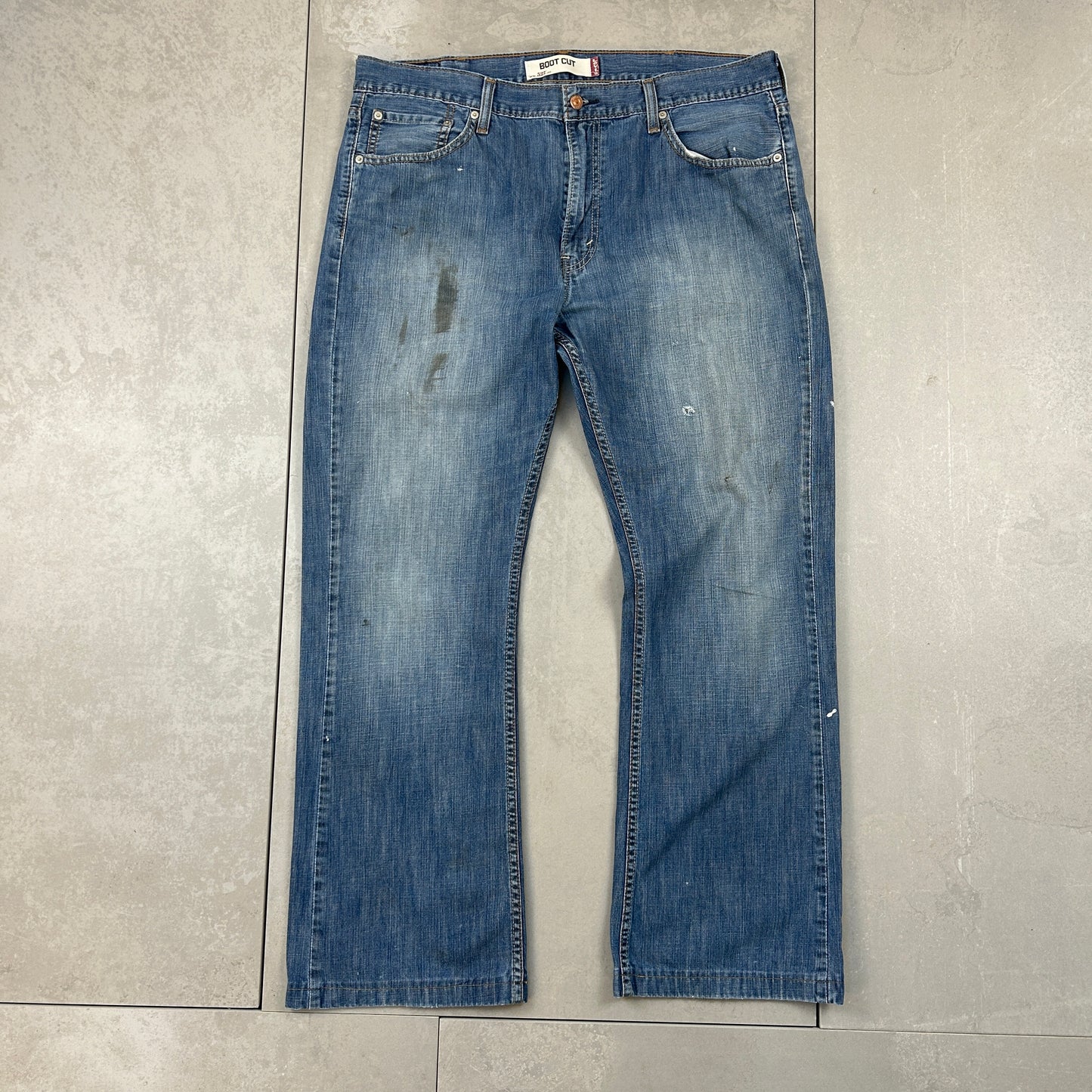 Vintage Levis 527 Bootcut Baggy Blue Denim Jeans - 38