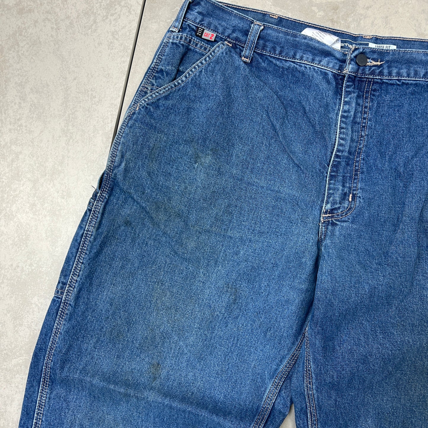 Vintage Carhartt Blue Workwear Carpenter Baggy Jeans - 40