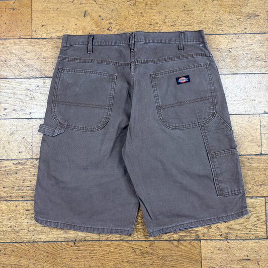 Vintage Dickies Workwear Carpenter Brown Baggy Shorts - 36