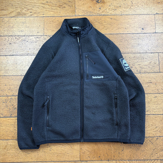 Vintage Timberland Black Embroidered Fleece Sweatshirt - M