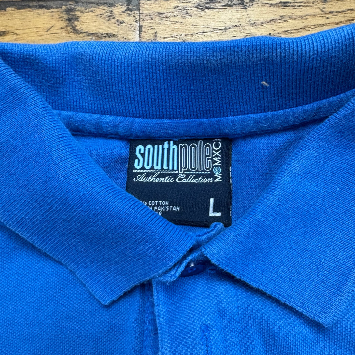 Vintage Southpole Blue Hip Hop Embroidered Polo Shirt - L