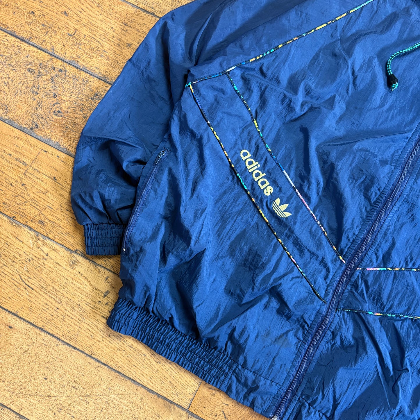 Vintage 90s Adidas Navy Tracksuit Track Shell Windbreaker Jacket - 2XL