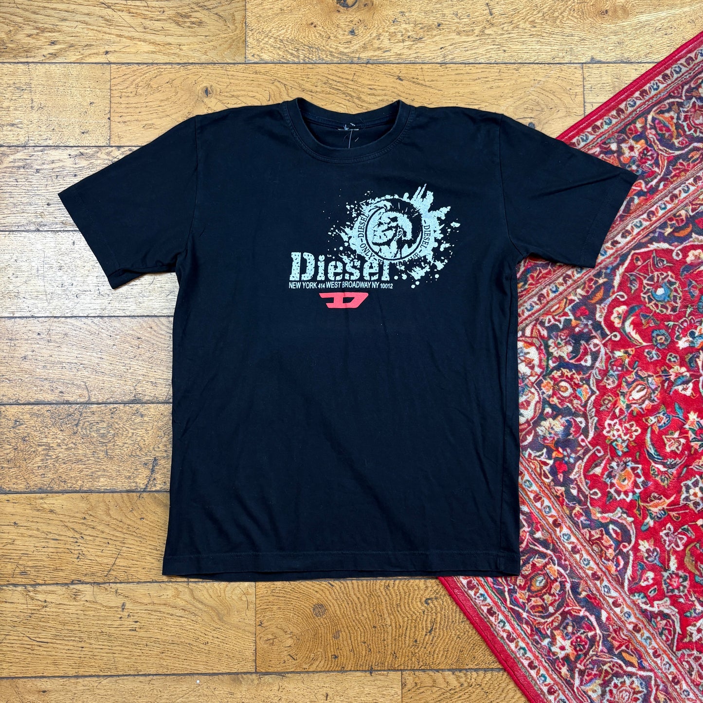 Vintage Diesel Black Y2K Graphic T-Shirt - S