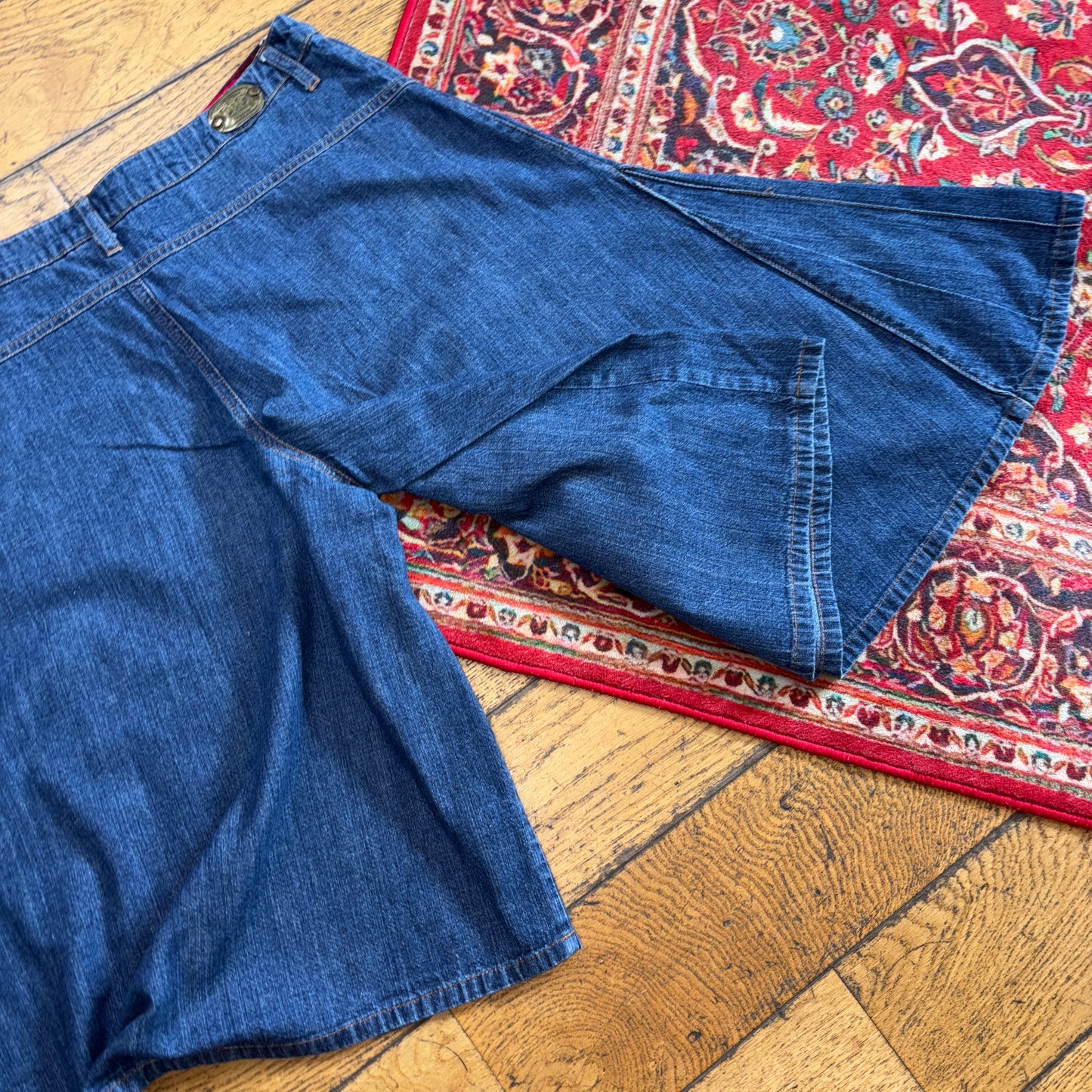 Vintage D&G Dolce Gabbana Super Baggy Flared Y2K Jeans Shorts Jorts - 32