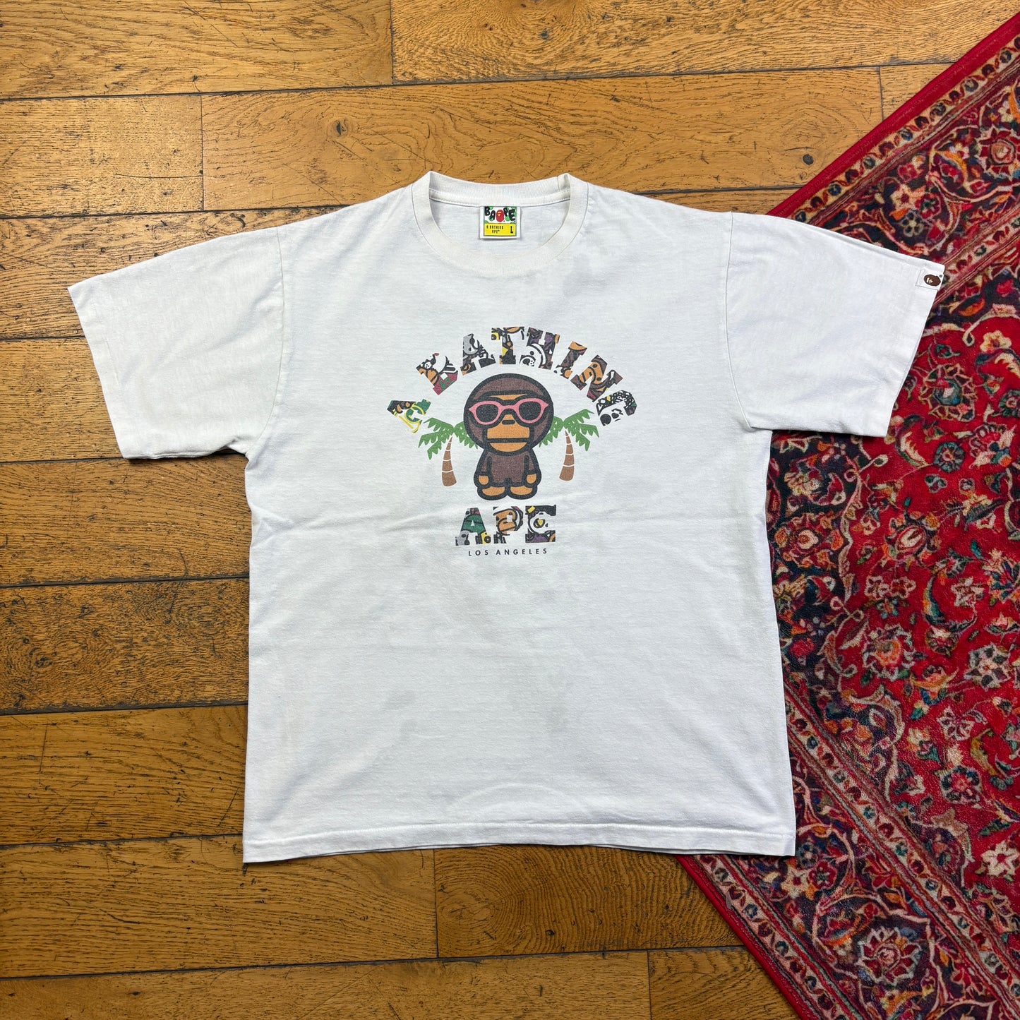 Vintage Bape Bathing Ape White Graphic T-Shirt - S
